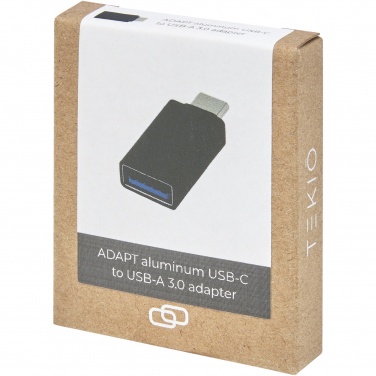Logotrade Werbeartikel das Foto: ADAPT USB C auf USB A 3.0 Adapter aus Aluminium