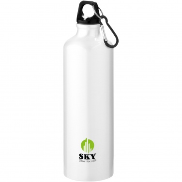 Logotrade Firmengeschenke das Foto: Oregon 770 ml RCS-zertifizierte Trinkflasche aus recyceltem Aluminium mit Karabinerhaken