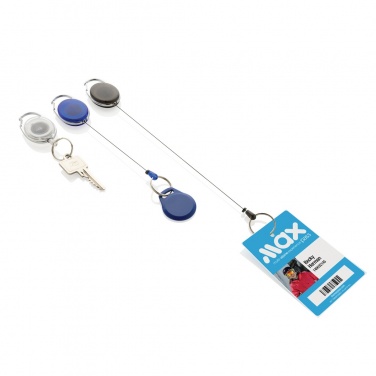 Logotrade Geschäftsgeschenke das Foto: Roller-Clip-Schlüsselanhänger aus RCS recyceltem ABS