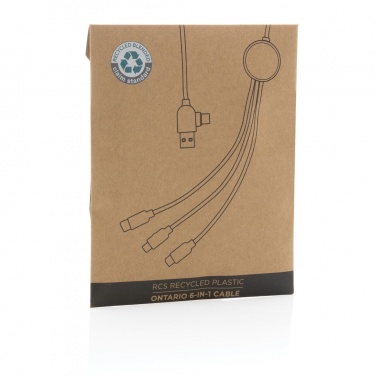 Logotrade Werbegeschenke das Foto: Ontario 6-in-1 Kabel aus RCS recyceltem Kunststoff
