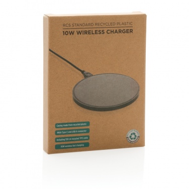 Logotrade Logogeschenke das Foto: 10W Wireless Charger aus RCS Standard recyceltem Kunststoff