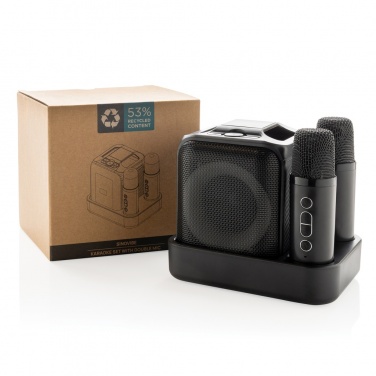 Logotrade Werbeartikel das Foto: Singvibe Karaoke-Set mit Doppelmikrofon aus RCS rec. ABS
