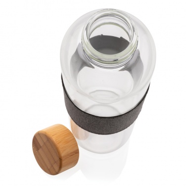 Logotrade werbemittel das Foto: Impact Borosilikat-Glasflasche mit Bambusdeckel