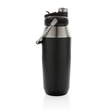Logotrade Firmengeschenke das Foto: 1L Vakuum StainlessSteel Flasche mit Dual-Deckel-Funktion