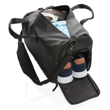 Logotrade Werbegeschenke das Foto: Fashion schwarze Wochenendtasche, PVC-frei