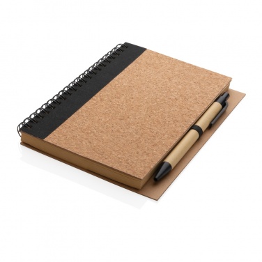 Logotrade Werbegeschenke das Foto: Kork Spiral-Notizbuch mit Stift