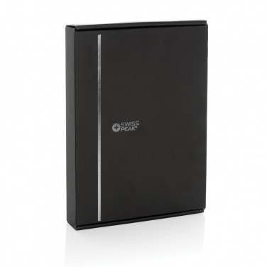 Logotrade Firmengeschenke das Foto: Swiss Peak 2-in-1 Notizbuch & Wirless Charger aus RCS rPU