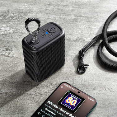 Logotrade Werbegeschenke das Foto: Wasserdichter Bluetooth-Lautsprecher HARDEOL Schwarzwolf