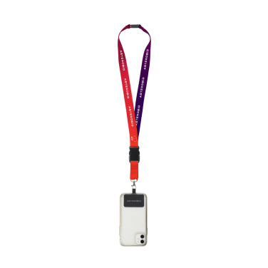Logotrade Werbegeschenke das Foto: Lanyard Promo Complete Sublimation RPET 2 cm mit Patch