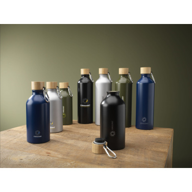Logotrade Firmengeschenke das Foto: AluBamboo GRS Recycled Alu 750 ml Wasserflasche