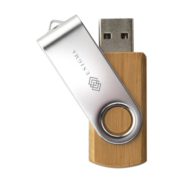 Logotrade Firmengeschenke das Foto: USB Twist Bamboo ab Lager 8 GB