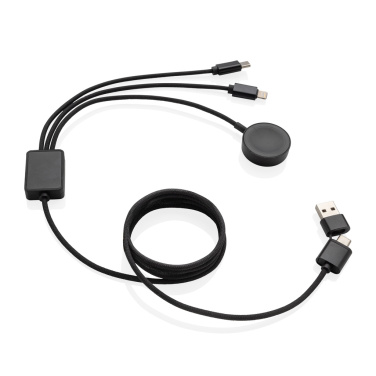 Logotrade werbemittel das Foto: Terra RCS rPET 6-in-1-Ladekabel mit Uhrenladegerät