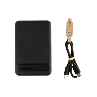 Logotrade Werbegeschenke das Foto: Zen 5000mAh 5W magnetische Bambus-Powerbank aus RCS rPlastik