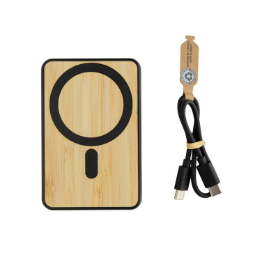 Logotrade werbemittel das Foto: Zen 5000mAh 5W magnetische Bambus-Powerbank aus RCS rPlastik
