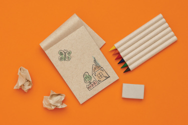 Logotrade Werbegeschenke das Foto: Micki GRS 6-tlg. Infinity-Buntstifteset mit Notizblock