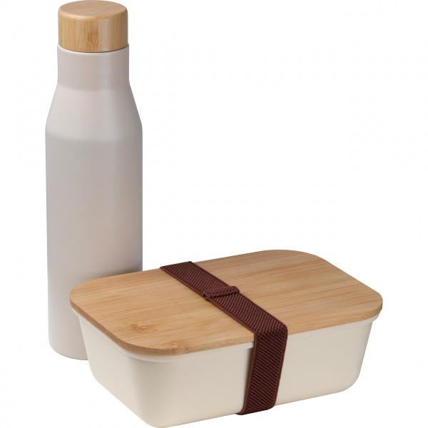 Logotrade Werbeartikel das Foto: Set Lunchbox mit Edelstahlflasche Toronto
