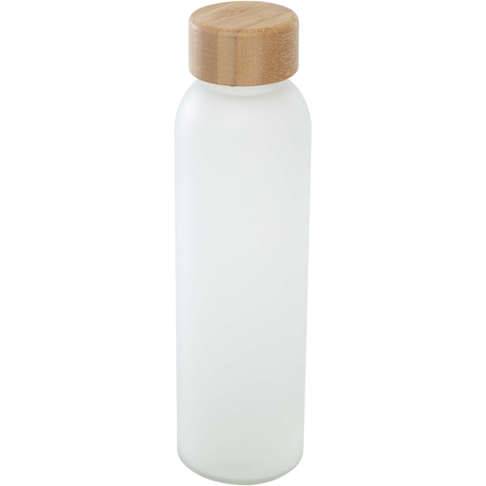 Logotrade Firmengeschenke das Foto: Lume 500 ml Flasche aus mattiertem Kalknatronglas mit Bambusdeckel