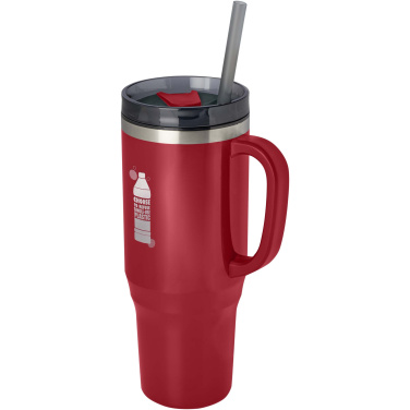 Logotrade Werbeartikel das Foto: Melbourne 1200 ml RCS-zertifizierter Isolierbecher mit Strohhalm
