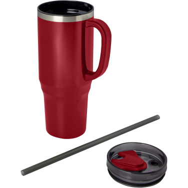 Logotrade Werbeartikel das Foto: Melbourne 1200 ml RCS-zertifizierter Isolierbecher mit Strohhalm
