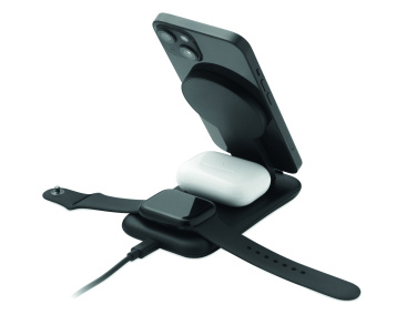 Logotrade werbemittel das Foto: 3in1 kabellose Ladestation 15W