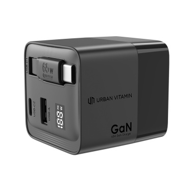 Logotrade Werbegeschenke das Foto: Urban Vitamin Mendocino 65W GaN-Charger mit einziehb. Kabel
