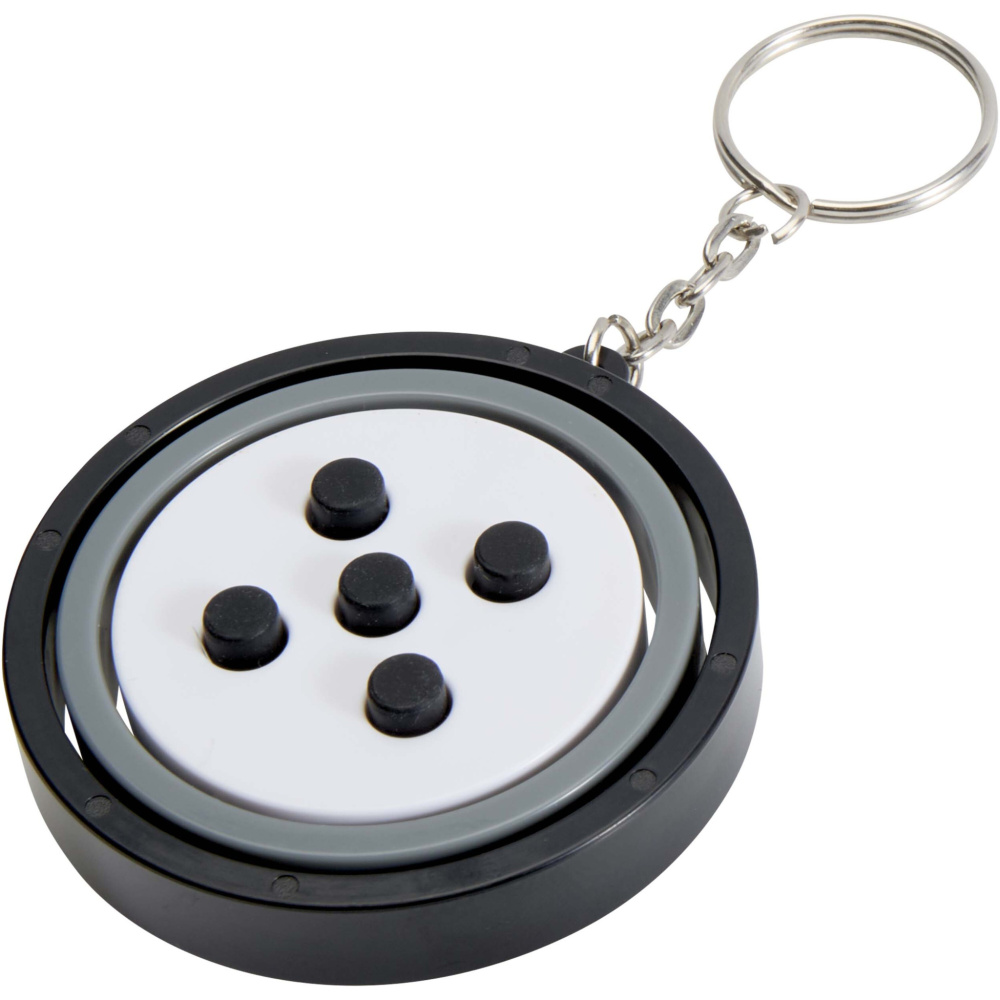 Logotrade werbemittel das Foto: Spinx Gyroskop Fidget Schlüsselanhänger aus recyceltem Kunststoff