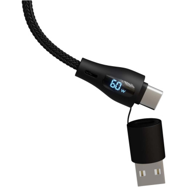 Logotrade Geschäftsgeschenke das Foto: SCX.design C51 60W 5 in 1 Schnellladekabel aus rPET mit Display