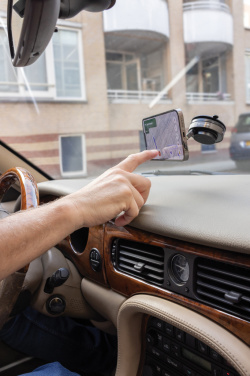 Logotrade Geschäftsgeschenke das Foto: Terra 360 Universal-Handyhalter aus RCS rec. Kunststoff