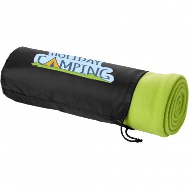 Logotrade promotional product picture of: Huggy fleece plaid blanket with carry pouch