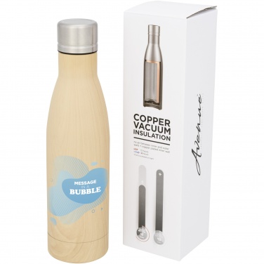 Logo trade corporate gifts image of: Vasa 500 ml wood-look copper vacuum insulated bottle
