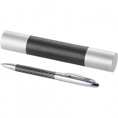 Logo trade promotional product photo of: Winona ballpoint pen with carbon fibre details