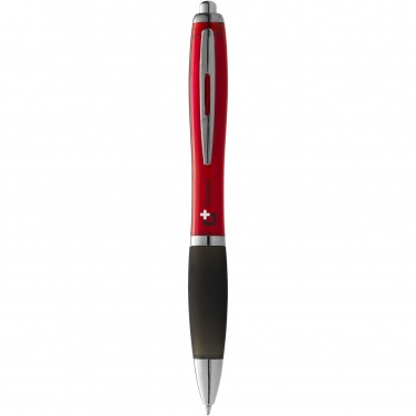 Logo trade promotional item photo of: Nash ballpoint pen coloured barrel and black grip