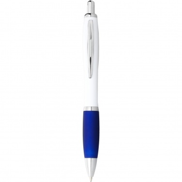 Logotrade promotional giveaway picture of: Nash ballpoint pen with white barrel and coloured grip