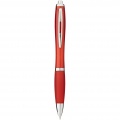 Nash ballpoint pen with coloured barrel and grip, Red