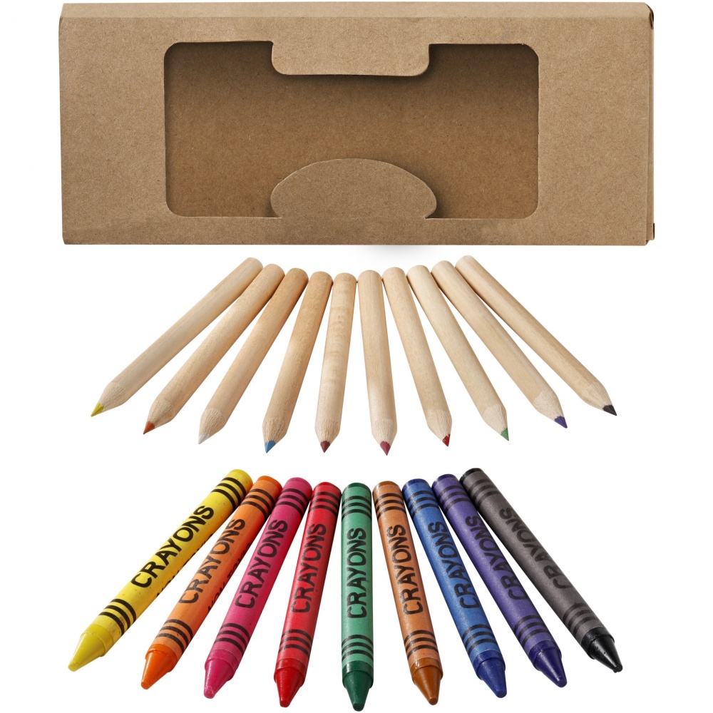 Logotrade promotional gift picture of: Lucky 19-piece coloured pencil and crayon set