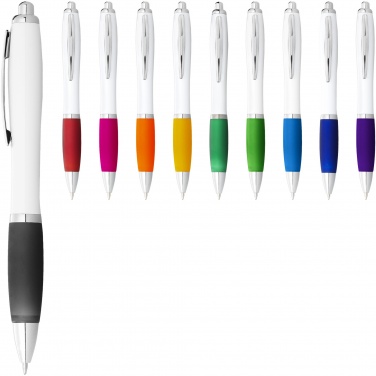 Logo trade promotional items picture of: Nash ballpoint pen white barrel and coloured grip