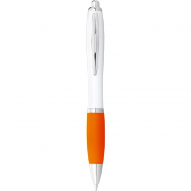 Logotrade promotional giveaway picture of: Nash ballpoint pen white barrel and coloured grip