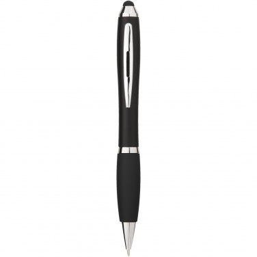 Logo trade corporate gift photo of: Nash coloured stylus ballpoint pen with black grip