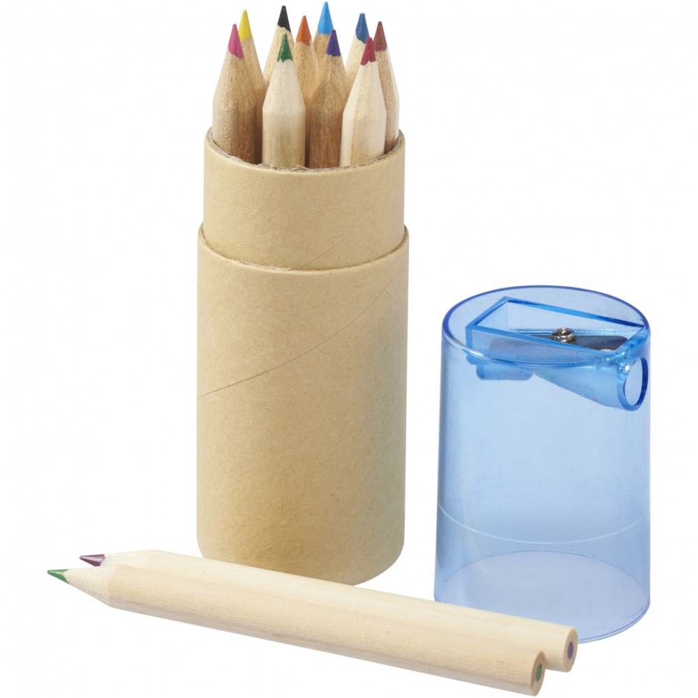Logo trade promotional items image of: Hef 12-piece coloured pencil set with sharpener