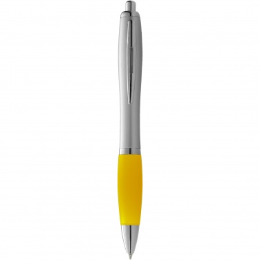 Logotrade promotional items photo of: Nash ballpoint pen silver barrel and coloured grip
