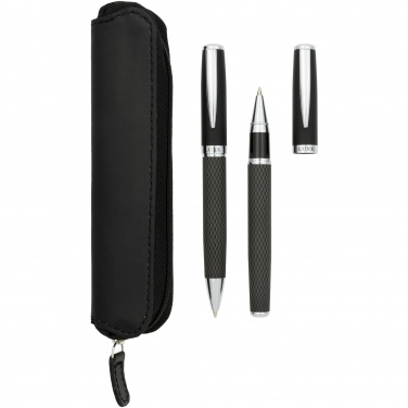 Logo trade promotional product photo of: Carbon duo pen gift set with pouch