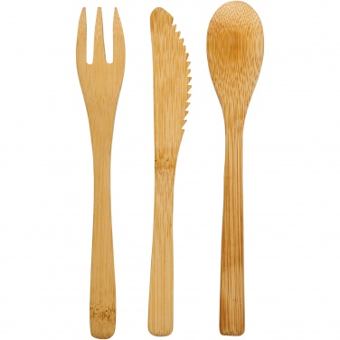Logo trade promotional giveaway photo of: Celuk bamboo cutlery set