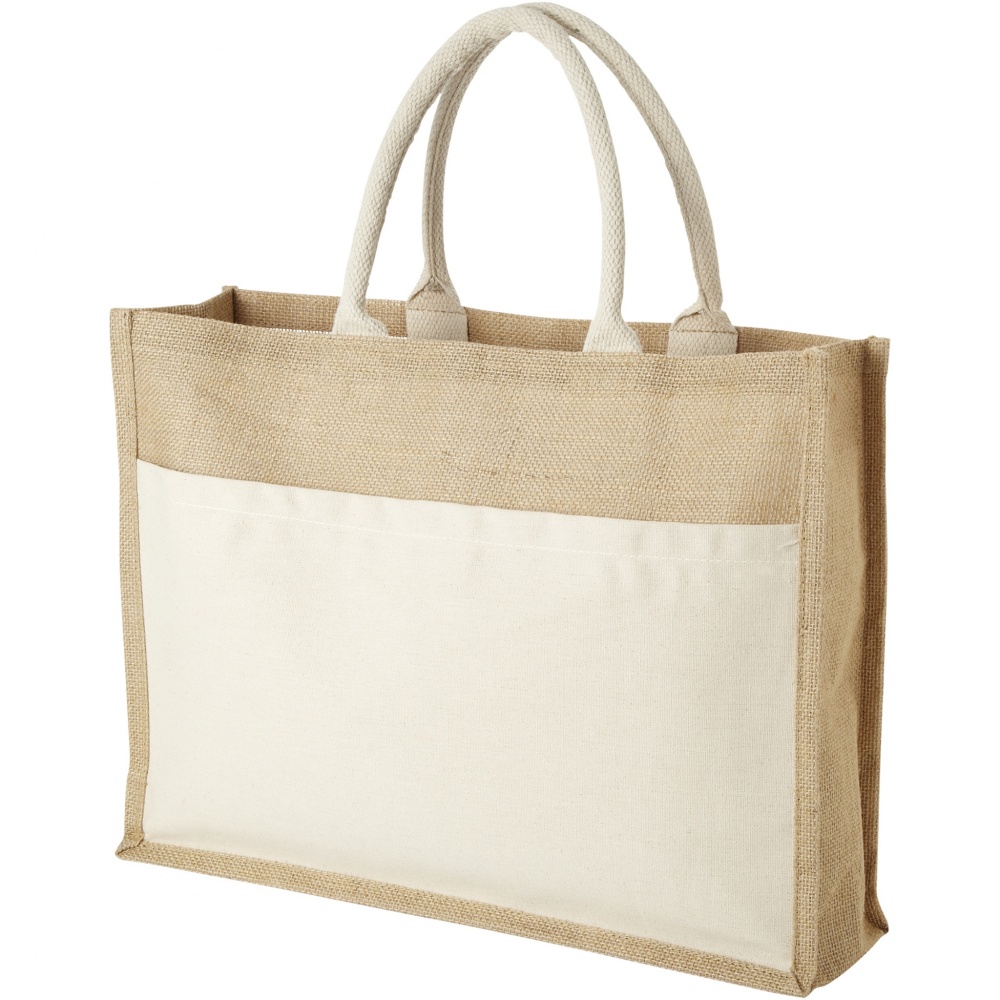 Logotrade promotional product image of: Mumbay cotton pocket jute tote bag 18L