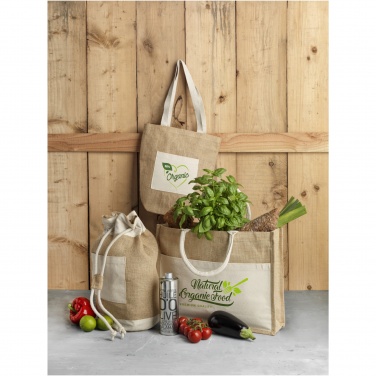 Logo trade promotional item photo of: Mumbay cotton pocket jute tote bag 18L