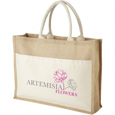 Logotrade promotional item image of: Mumbay cotton pocket jute tote bag 18L