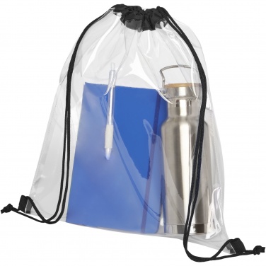 Logo trade promotional items image of: Lancaster transparent drawstring bag 5L