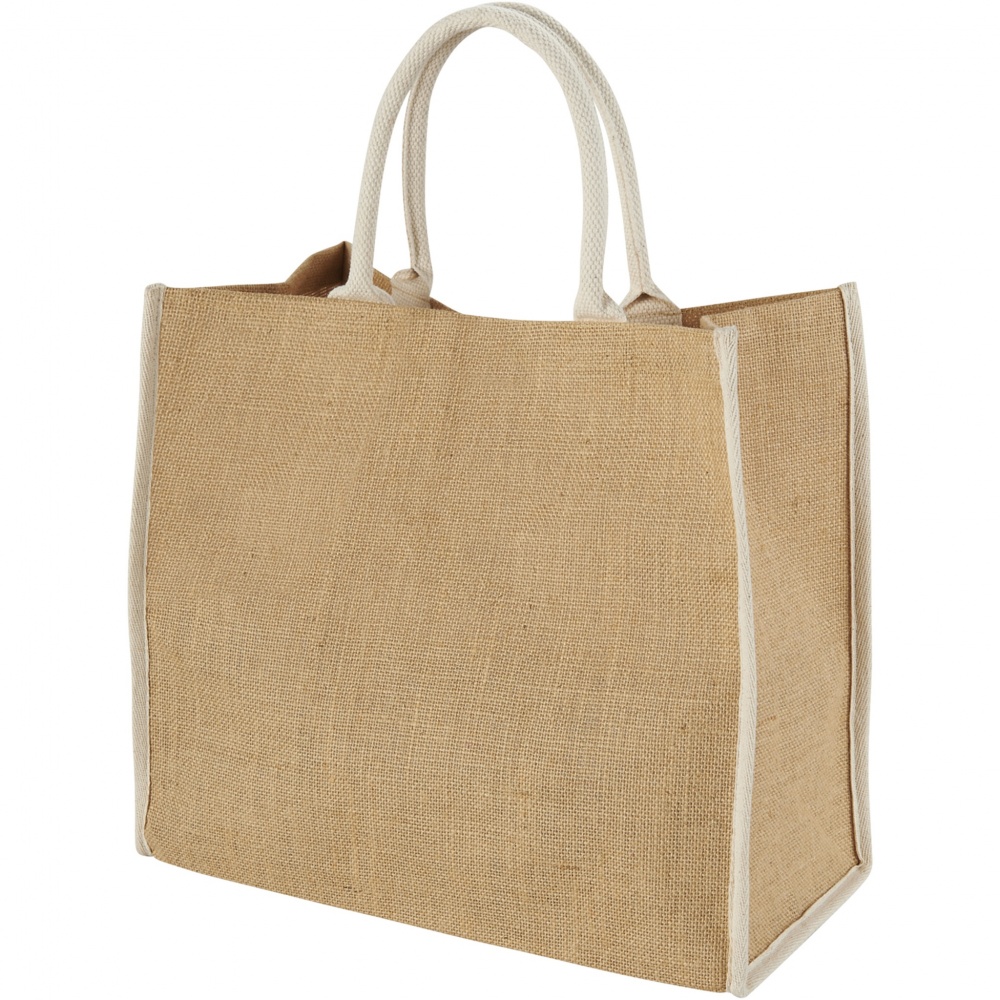 Logotrade promotional giveaway image of: Harry coloured edge jute tote bag 25L