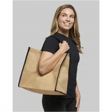 Logo trade advertising product photo of: Harry coloured edge jute tote bag 25L