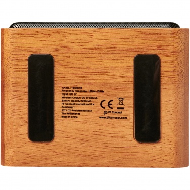 Logotrade promotional gifts photo of: Wooden 3W speaker with wireless charging pad