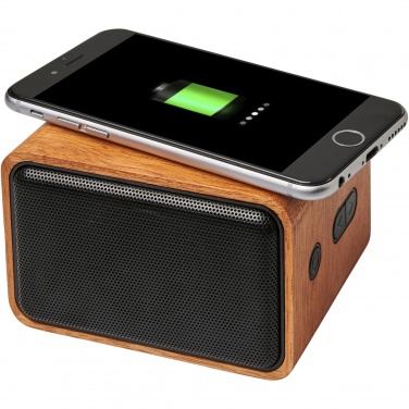 Logotrade business gifts photo of: Wooden 3W speaker with wireless charging pad